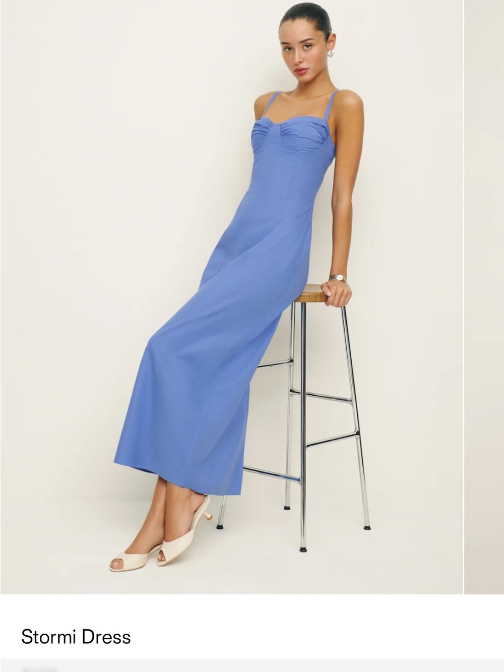 Reformation Periwinkle Blue Fitted Bustier Maxi Dress - Picture 2 of 4